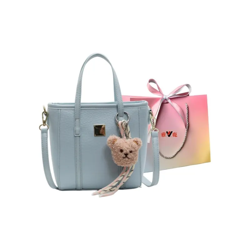 Yalu PU Tote One Shoulder Handbag Women's Black/Ecru/Blue/Pink-14