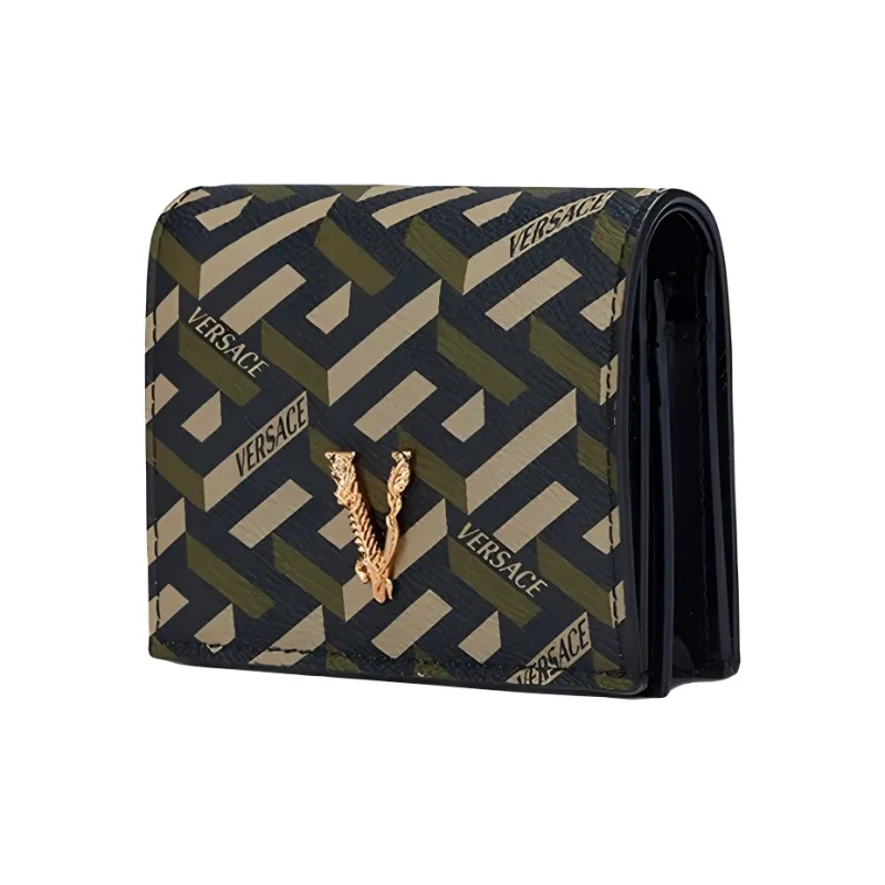 VERSACE VERSACE Leather Card Holder Wallet Women's Multicolor-1