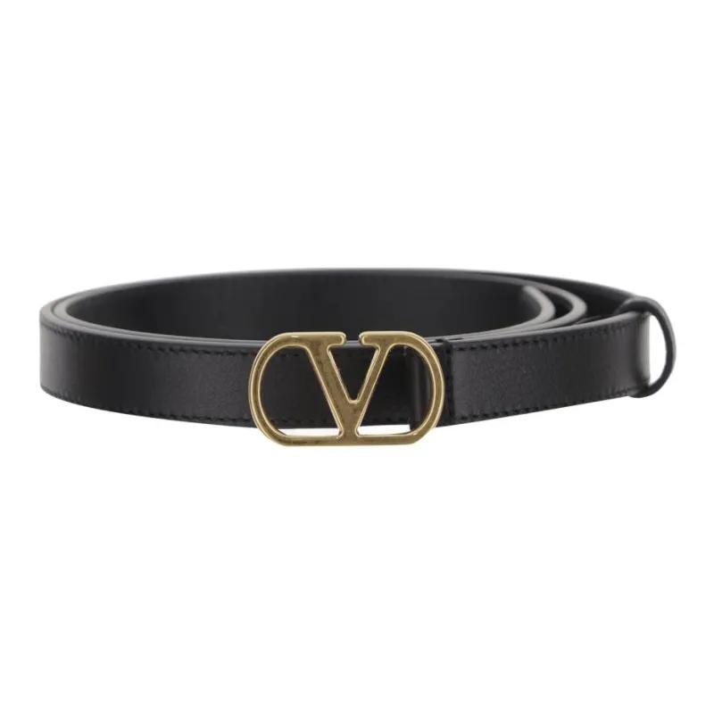 Valentino Calfskin Leather Belts Women's Black -0