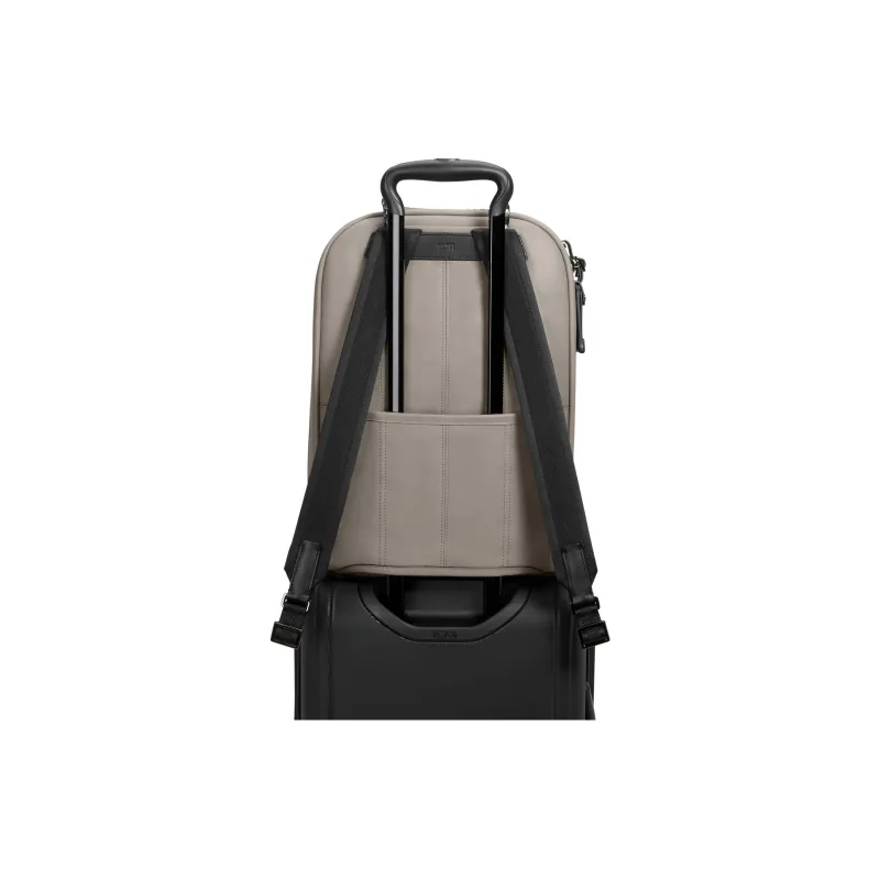 TUMI Leather Leather Backpack Men's Lime Gray Stone & Black Cord-4
