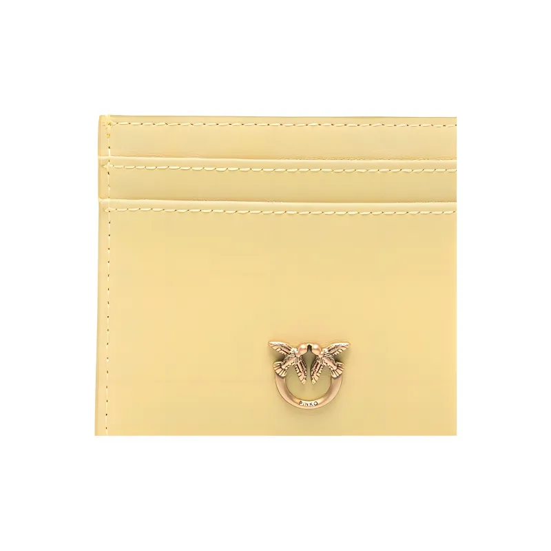 PINKO Leather Card Holder Women's Yellow-3