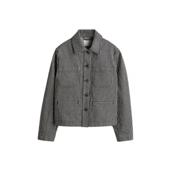 H&M Jackets Women's Black Stripes