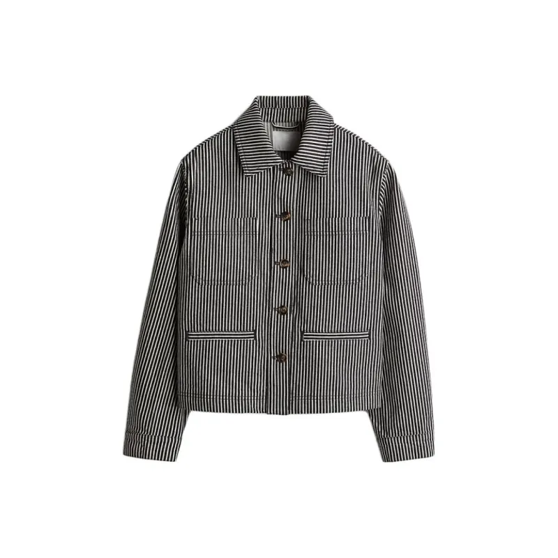 H&M Jackets Women's Black Stripes-0