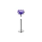 [Single]4mm Purple Zircon Stud Earrings