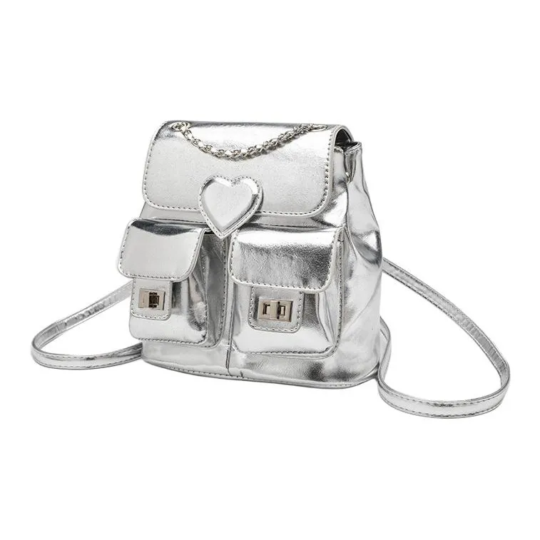 NX DOUGHNUT PU Backpack Women's Silver-2