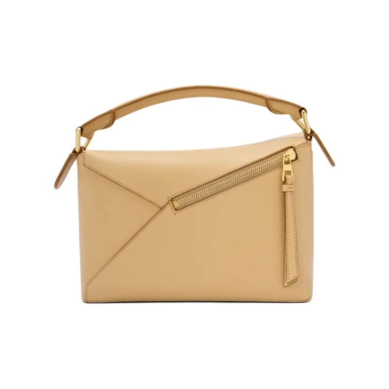LOEWE Classic Calfskin One Shoulder Handbag Trumpets Women's Silk Beige-5