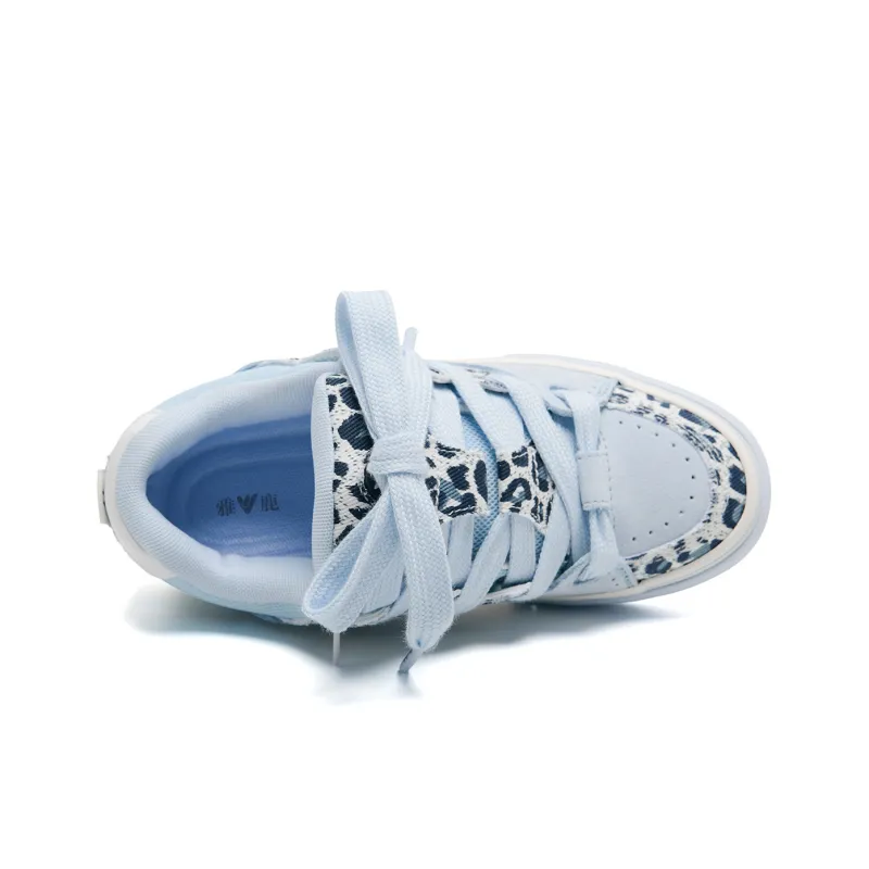 Yalu Wear resistant And Lightweight Low Top Skateboard Shoes Women's Cream Blue-32