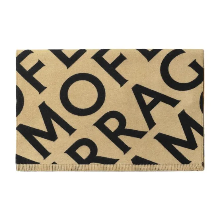 FERRAGAMO Wool Knit Scarves Women's Brown-0
