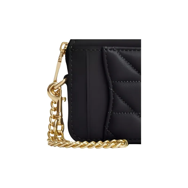COACH Nappa Leather Card Holder Mini Women's Black-3