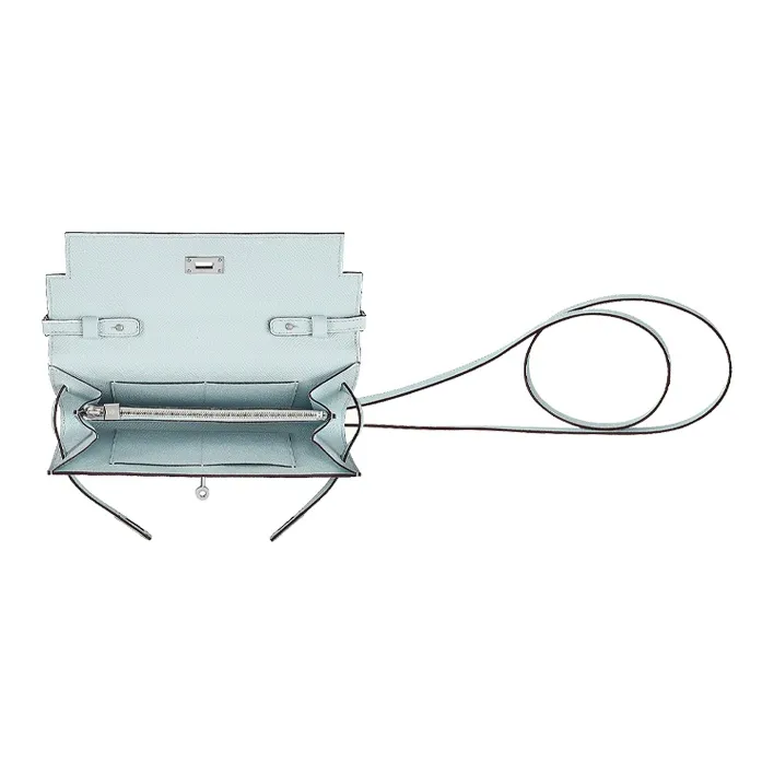 HERMES Kelly To Go Epsom Leather Wallets Shoulder Bag Crossbody Bag Women's Ice Blue-1