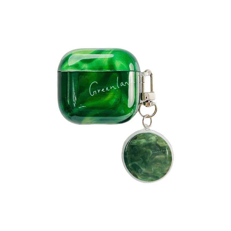 Wei Xin Compatibility With Apple AirPods 4/2/3/4th Generation/AirPods Pro/Pro 2 TPU Green Gradient Headphone Cases-0