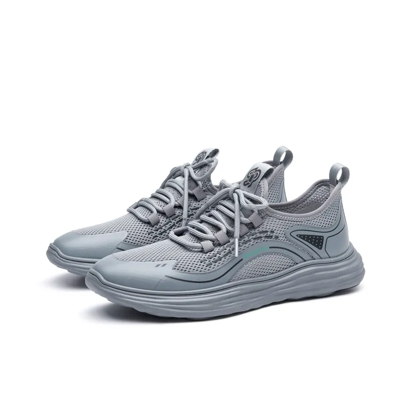 Spider King Cushioning Wear-Resistant Low-Top Running Shoes Men's Gray-2