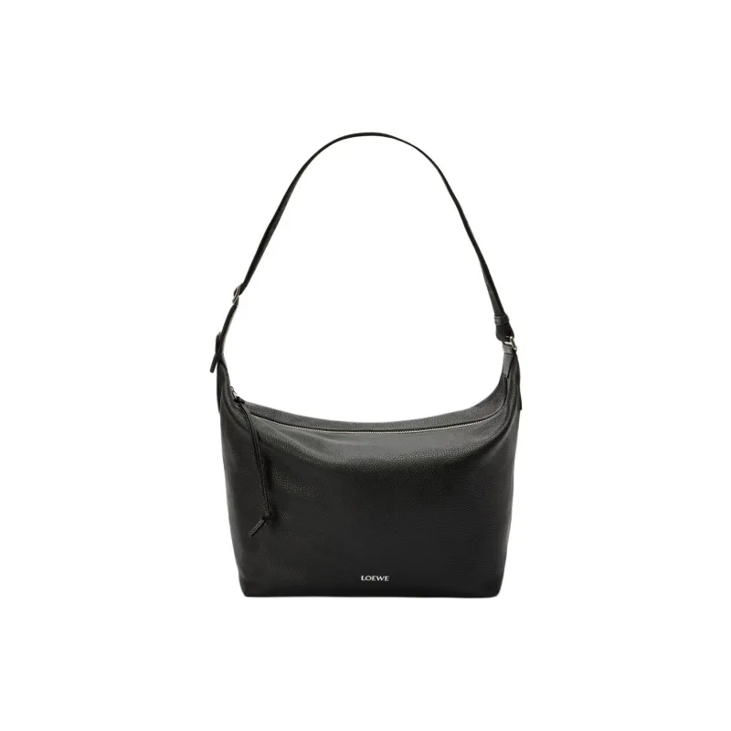 LOEWE Cubi Cow Leather Shoulder Bag, Crossbody Bag Men's Black-0