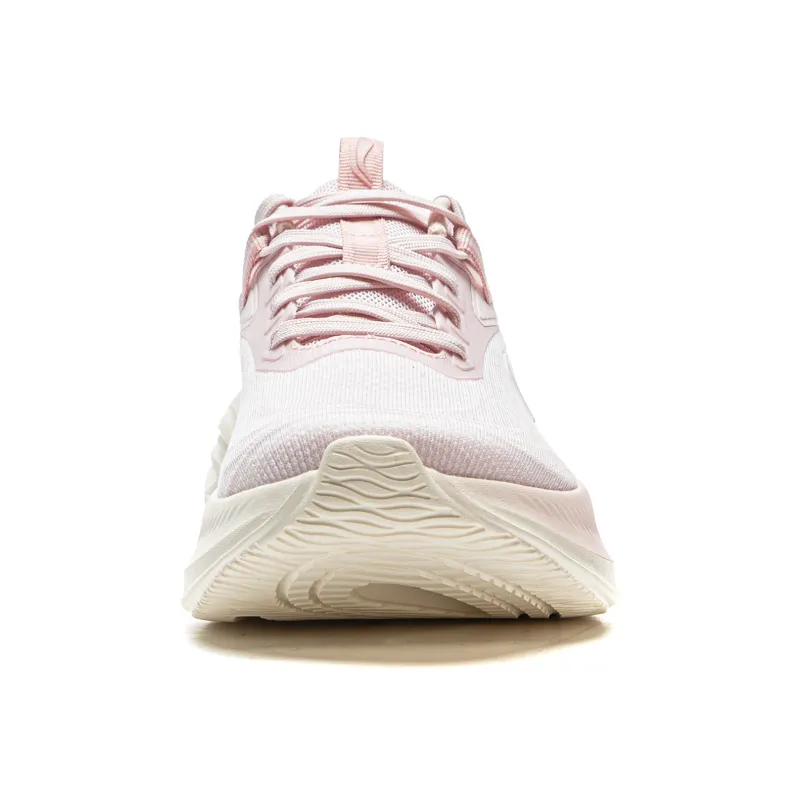 LiNing Ride Waves Cushioning And Breathable Low Top Casual Running Shoes Women's Peach Blossom Pink-4