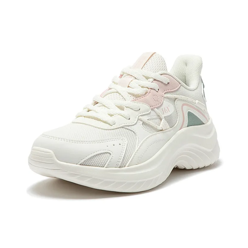 361° Cushioning, Slip Resistant, Abrasion Resistant, Lightweight Low Top Casual Running Shoes Women's White Pink Green-1