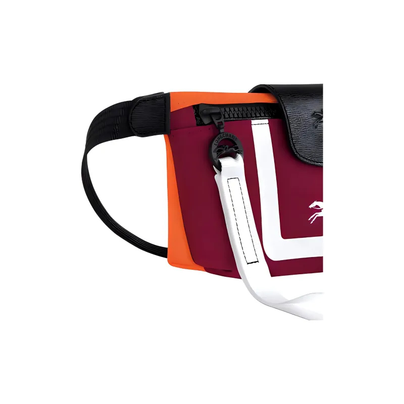 LONGCHAMP Le Pliage Canvas With Leather Trim Canvas Bag, Fanny Pack, Shoulder Bag, Crossbody Bag Women's Burgundy-3