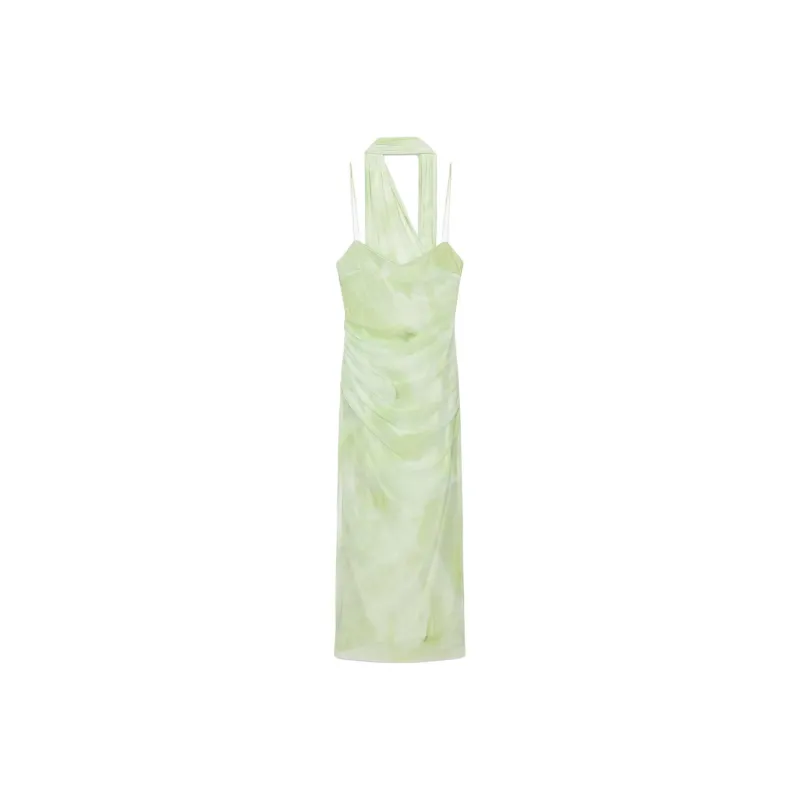 ZARA Slip Dresses Women's Green-0
