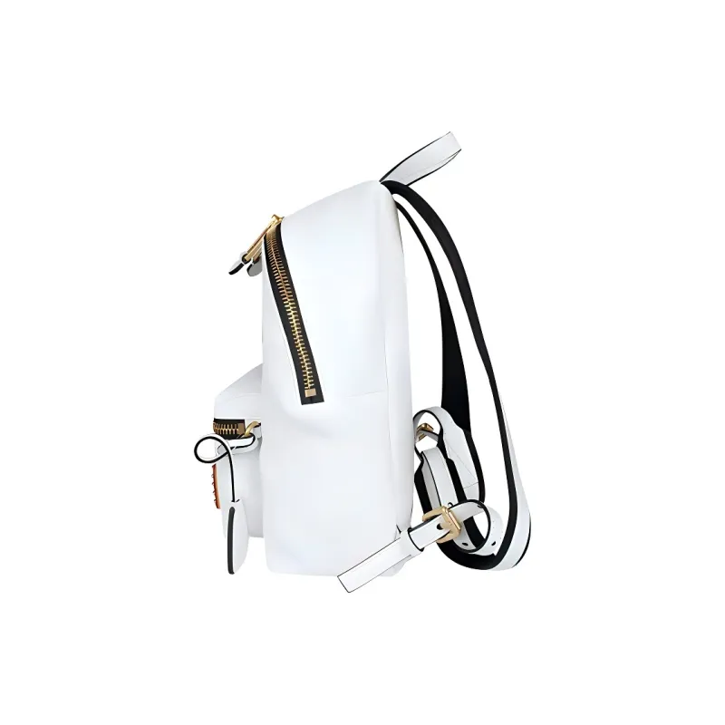 MOSCHINO PVC Polyvinyl Chloride Backpack Trumpets Women's White-2