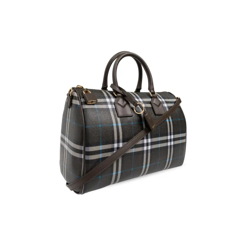 Burberry Canvas Bowling Bag, Shoulder Bag, Crossbody Bag, Handbag Medium Size Women's Multicolor-1