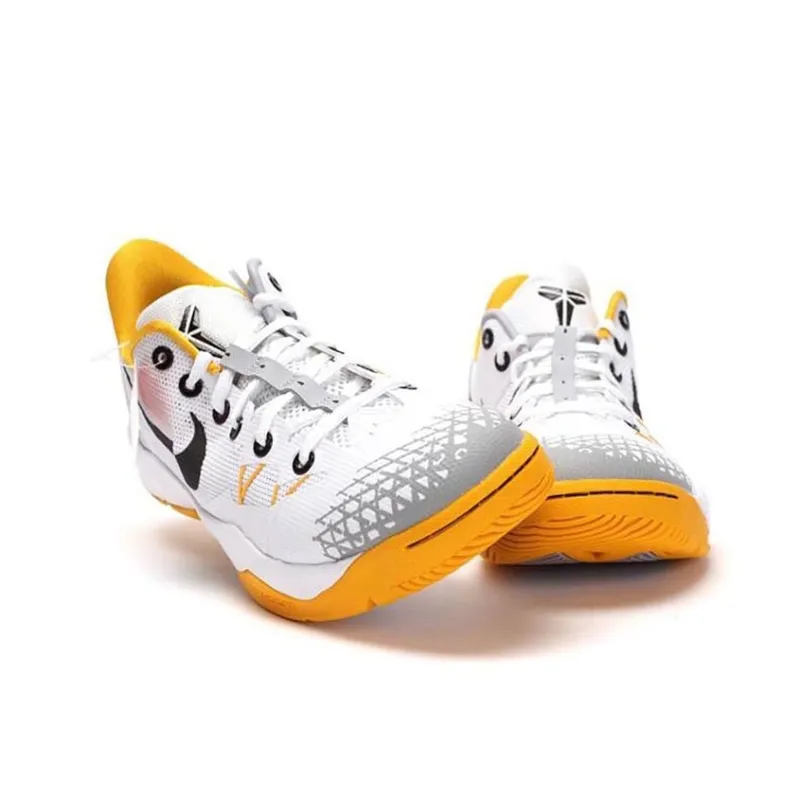 Nike Venomenon 4 Anti Slip And Wear Resistant Balance Low Top Basketball Shoes Men's White Black Yellow-2