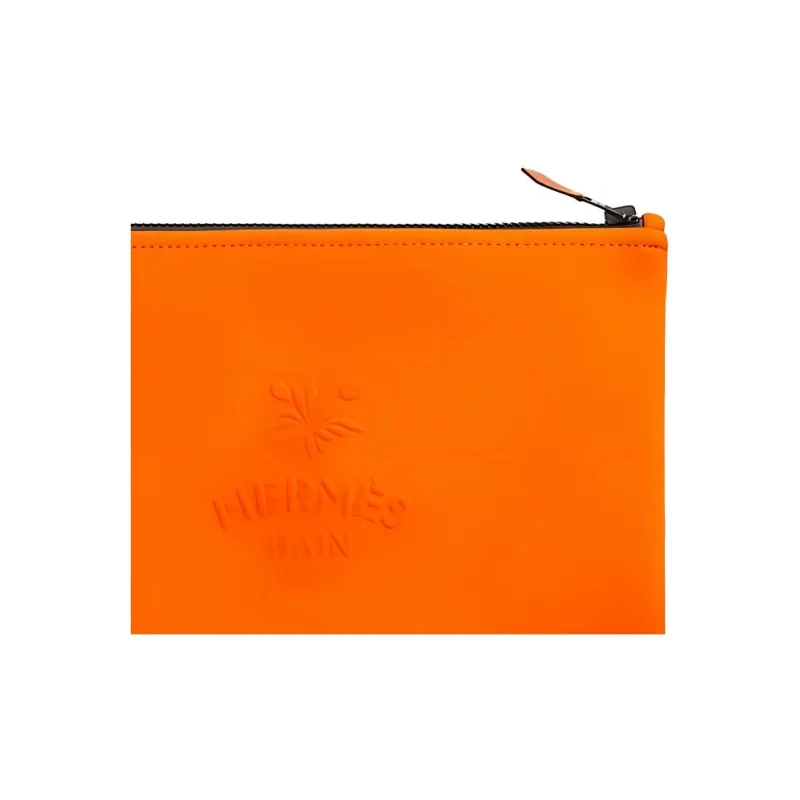 HERMES Cotton Clutch Medium Size Women's Orange-3