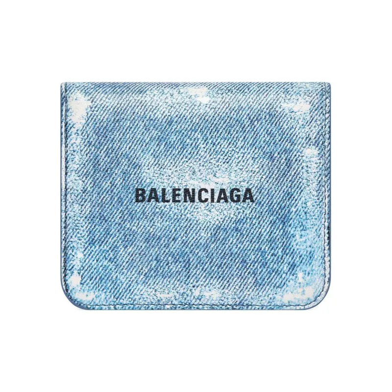 Balenciaga Lambskin Coin Purse, Card Holder Women's Blue-0