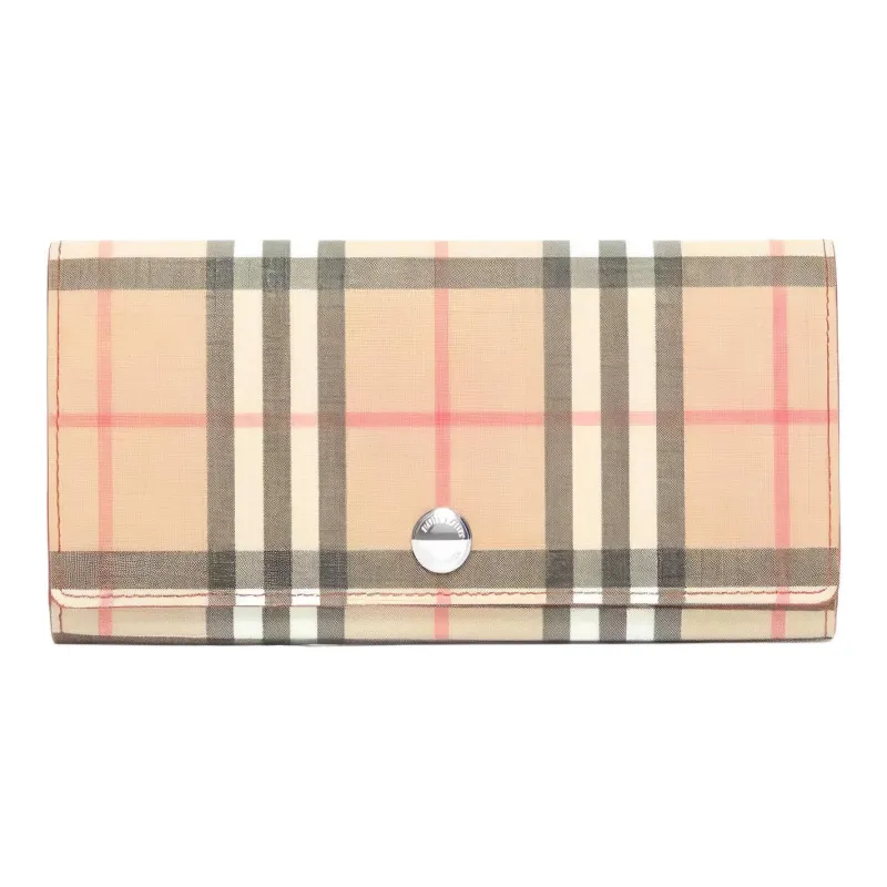 Burberry Leather Clutches Wallets Women's Lining Red Camel/Red-0
