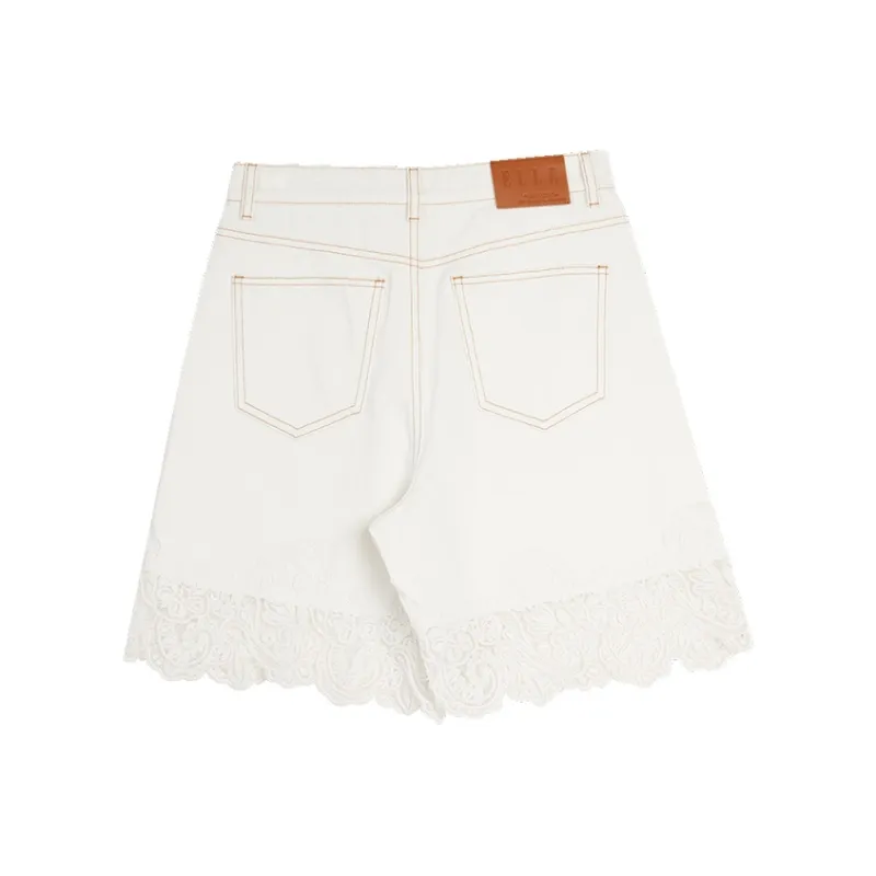 ELLE Denim Shorts Women's White-1