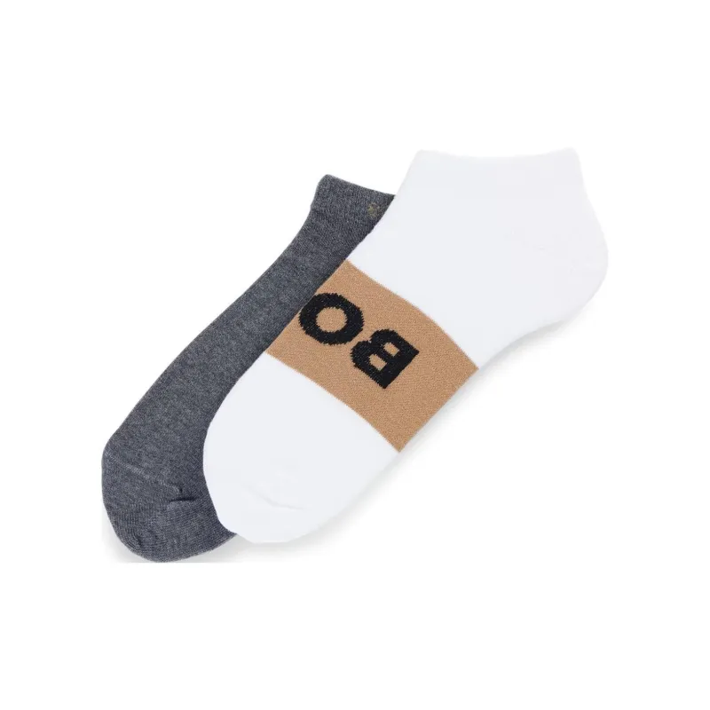 HUGO BOSS Two Pack Of Ankle Length Socks With Logo Details Ankle Socks Men's 2 Pack-0
