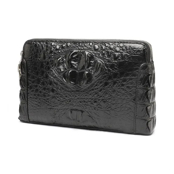 DOSRFINI Crocodile Leather Clutch Men's Black-3