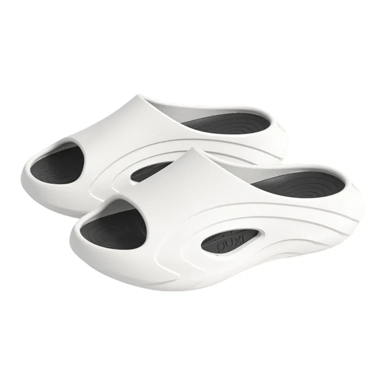 POSEE EVA Slide Slippers Unisex, White Black-0