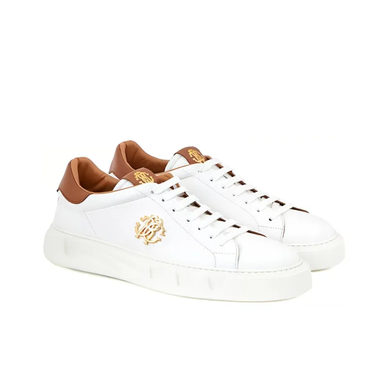 Roberto Cavalli Low-Top Skateboard Shoes Men's White-2