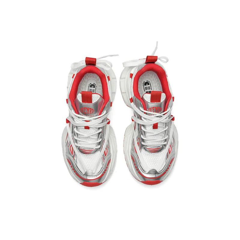 DIKENROK Height Increasing Abrasion Resistant Lightweight Breathable Slip Resistant Low Top Chunky Sneakers Unisex-37