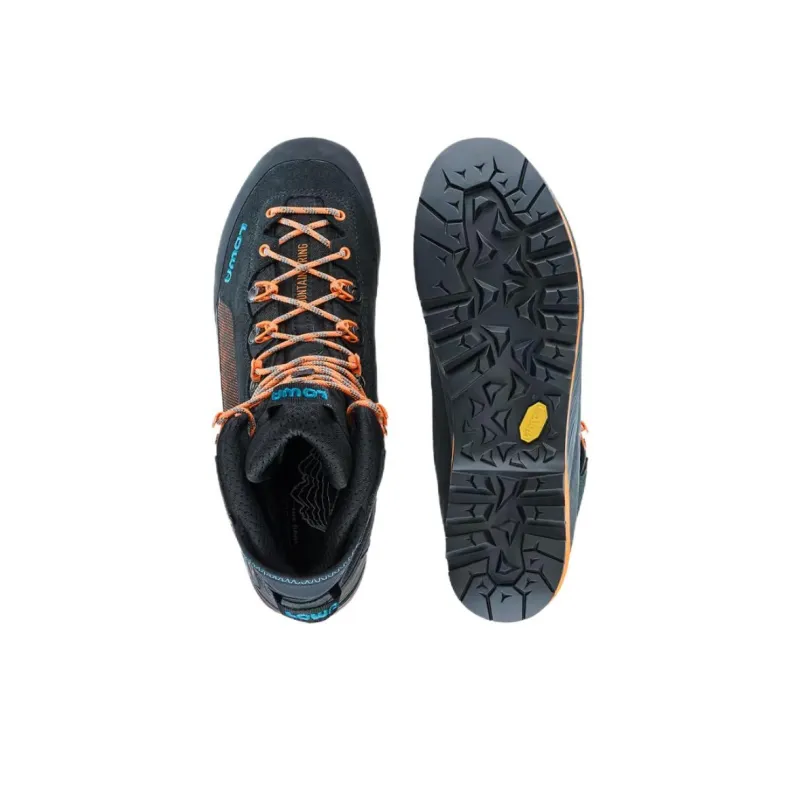 Lowa Anti Slip Wear Resistant High Top Outdoor Shoes Men's Black Orange-4
