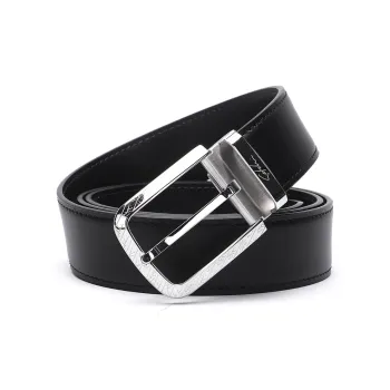 Satchi Cow Split Leather Leather Belts Men's Black/Coffee Width 3.4cm