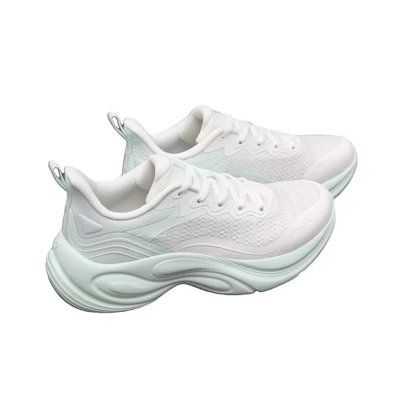 361° Anti Slip Wear Resistant Low Top Casual Running Shoes Women's White Green-3