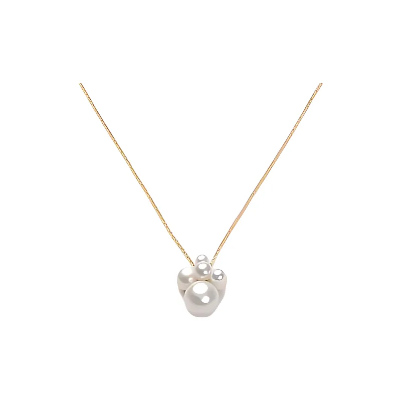 Sophie Bille Brahe 14K Yellow Gold Bisou Simple Pearl Necklace-2