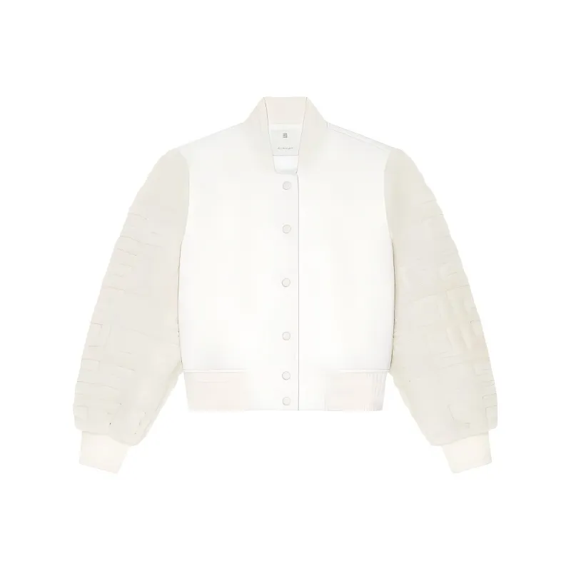 Givenchy Cropped Varsity Jacket 'White'-0
