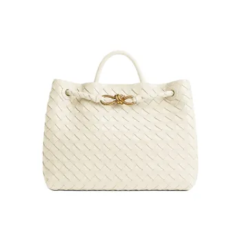 Bottega Veneta Andiamo Series Lambskin Handbag Women's Sea Salt Color