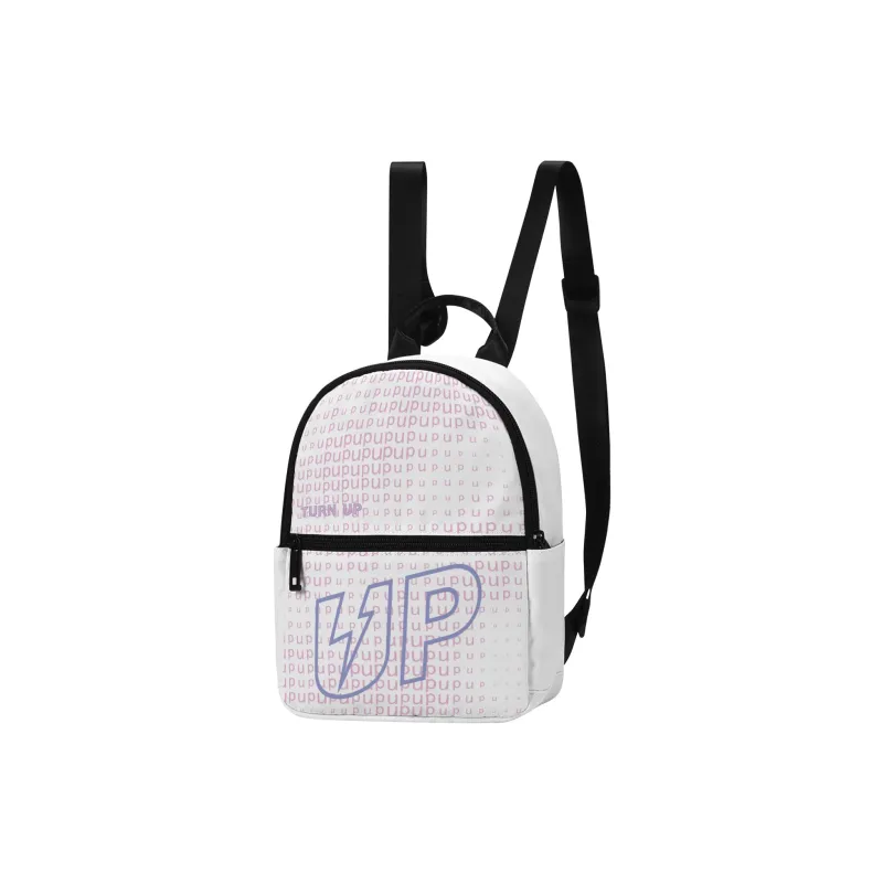 TURN UP Polyester Backpack Small Size Unisex White-1
