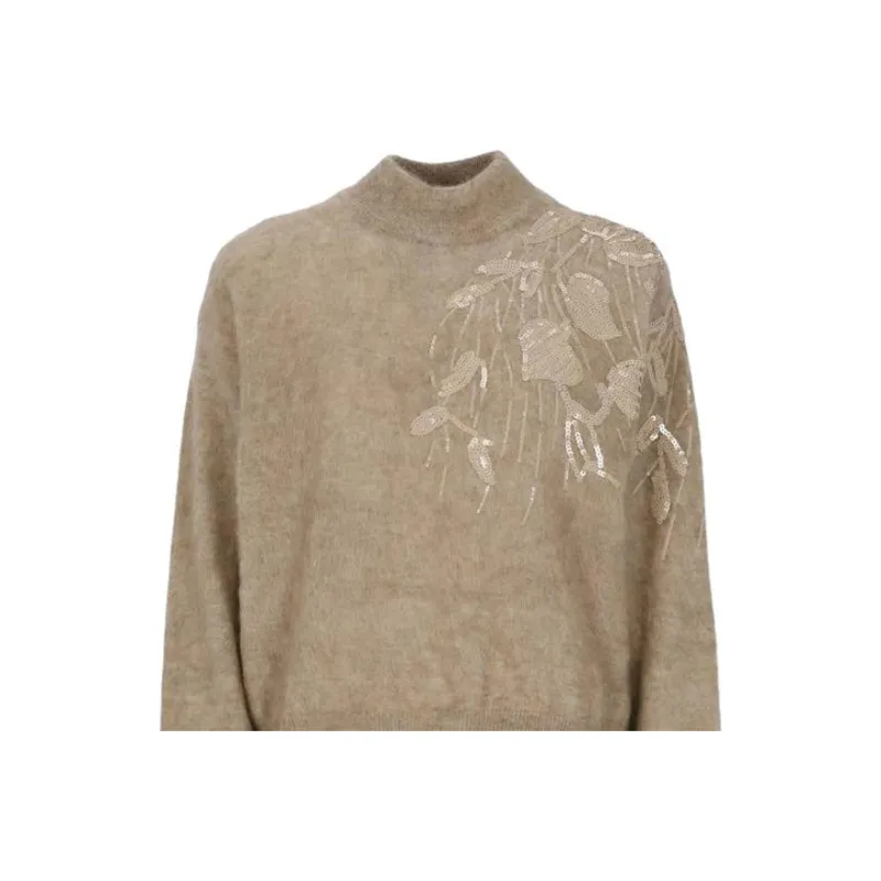 Brunello Cucinelli Sequin Embellished Knitted Jumper-3