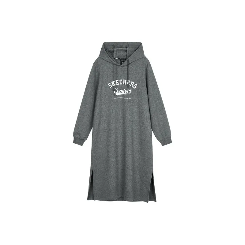 Skechers Colorful Long Sleeved Dress Women's Mixed Heather Gray-0