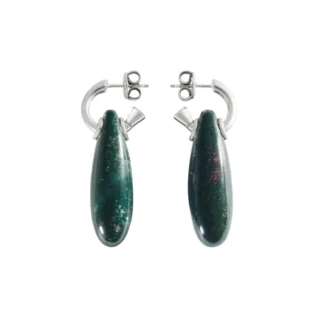 Bottega Veneta Sterling Silver Earrings Women's Green