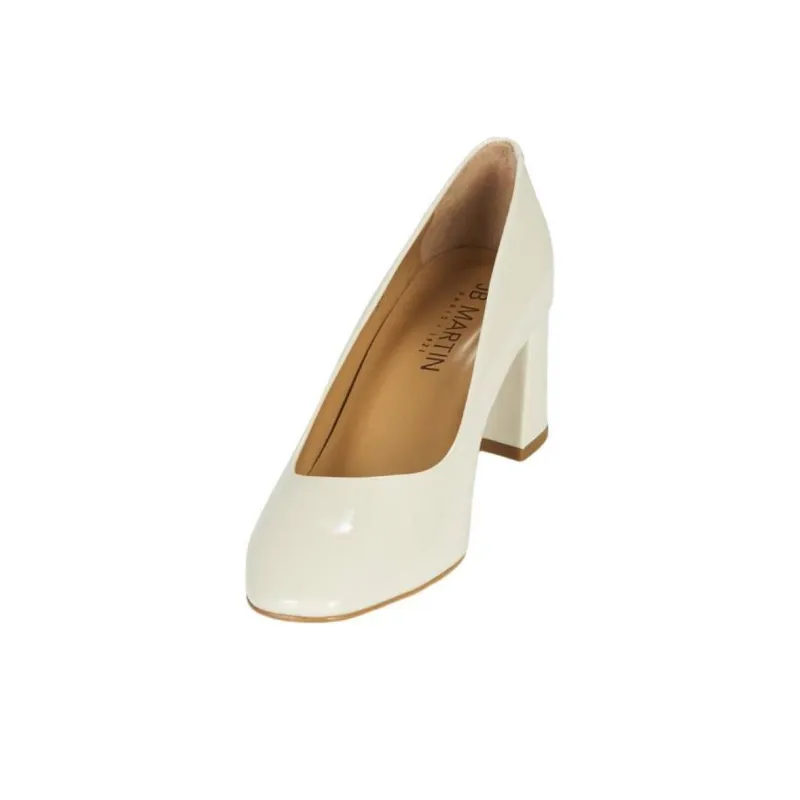 JB MARTIN 1VIVA Chunky Heel High Heels 5cm Women's White-2