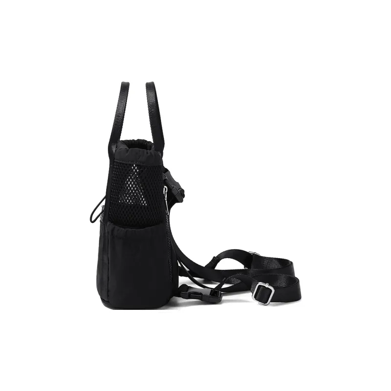 MAKEUP KITTEN Nylon Fabric Synthetic Leather Cute Crossbody Handbag Mini Backpack Women's Khaki-8