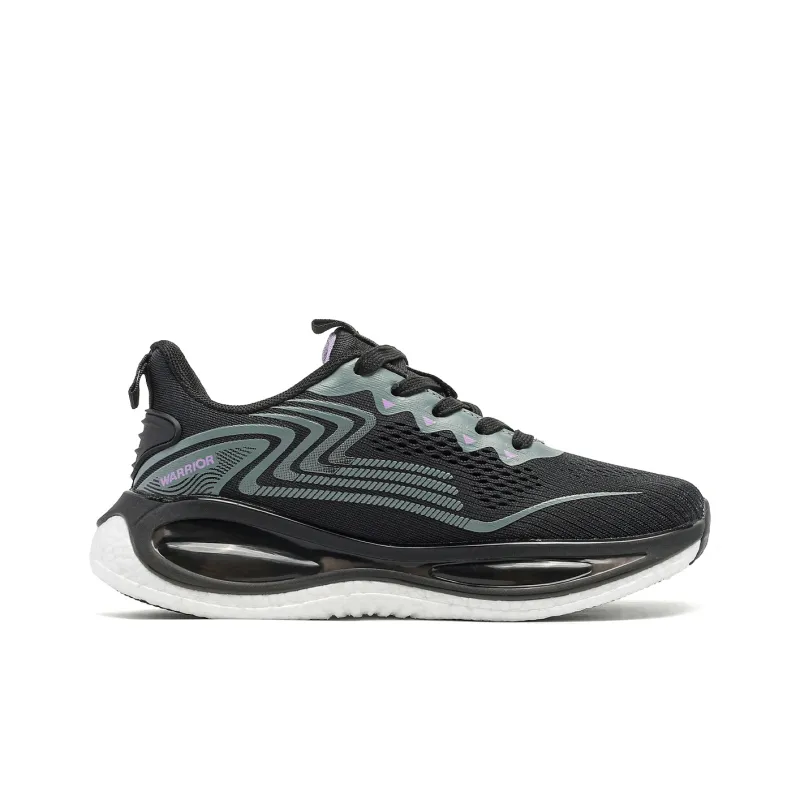 Warrior Cushioning Height Increasing Lightweight Breathable Low Top Athletic Shoes Women's Black Purple-2