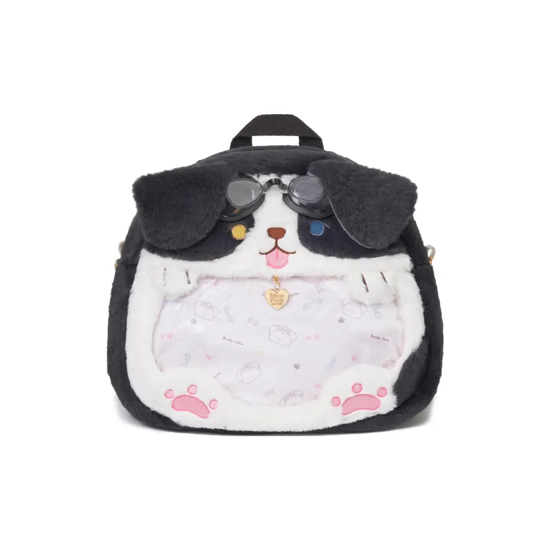 RIZHI STORE Plush Backpack Medium Size Women's Border Collie-4