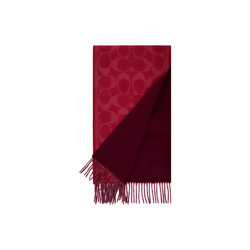 COACH Cashmere Knit Scarves Unisex Plum Joy-1