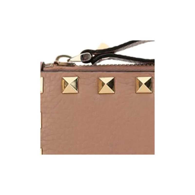 Valentino GARAVANIRockstud Calfskin Card Holder Card Holder Women's Dusty Pink-3