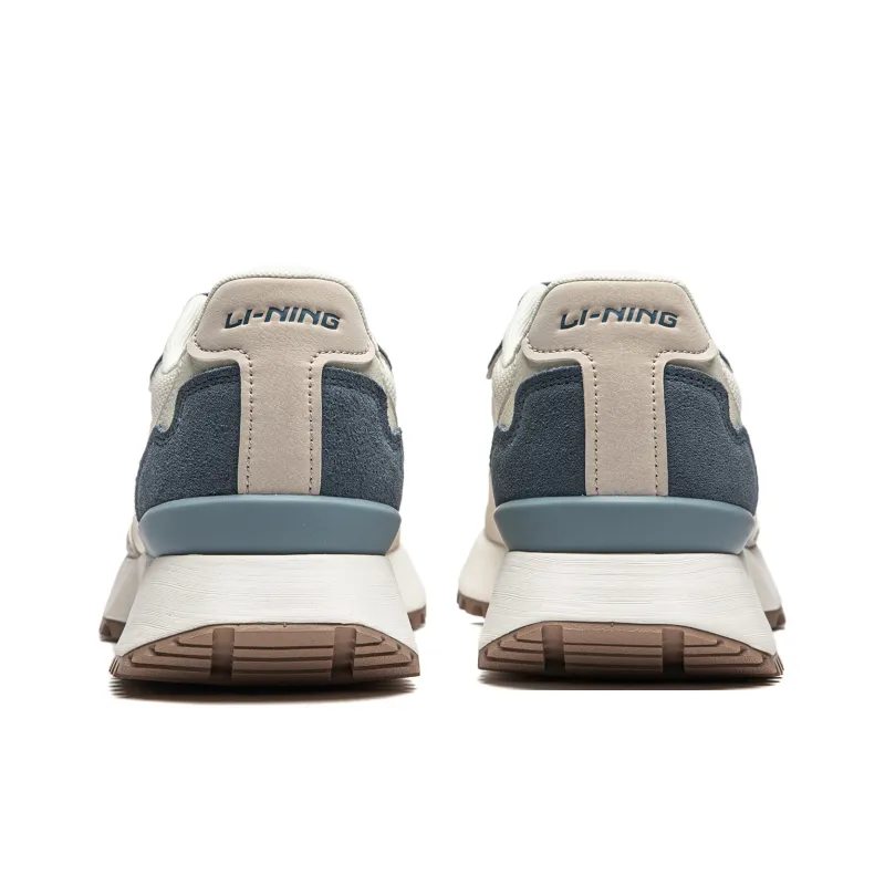 LiNing Zaiwu Cushioning Anti-Slip And Wear-Resistant Height Increasing Low-Top Casual Shoes Men's White Gray Blue-5